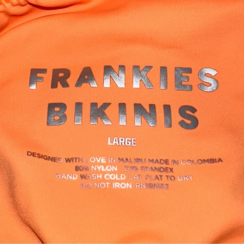 Frankie’s Bikinis Colby Groovy Tie Front Ruffle Bikini Top